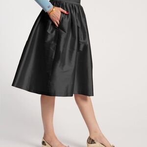 Barbara Gathered Midi Skirt Black. NWT Size L